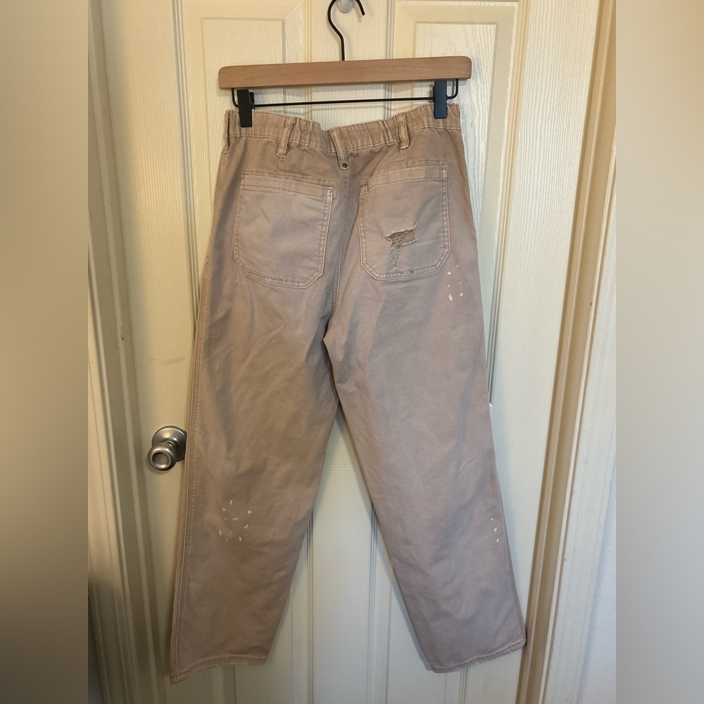 Pilcro Anthropologie Roamer Utility Cargo Pants Tan Distressed - Picture 3 of 6